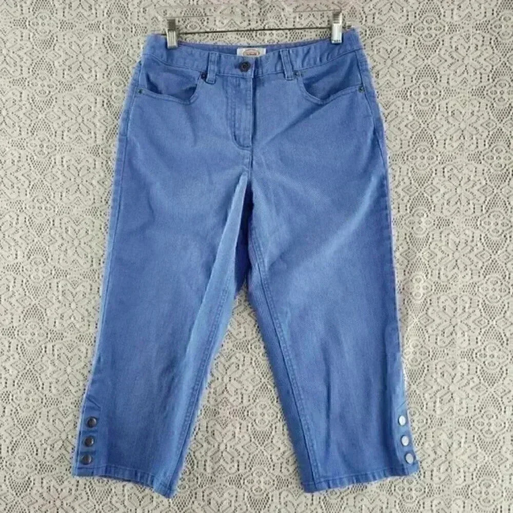 💥   Talbots Blue Stretched Denim‎ Capris Women's 6
